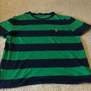 Polo by Ralph Lauren Men's Striped Tee in Green and Navy